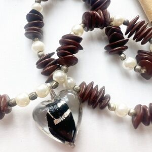 Moana Hawaiian surfer necklace! Handmade with pearls and real seeds!